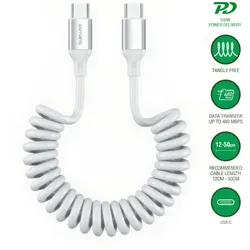 4smarts USB-C Spiralkabel 100W weiß