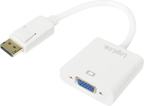 LogiLink CV0059B Adapter [1x DisplayPort Stecker - 1x VGA-Buchse] Weiß 15.00 cm