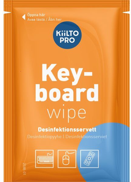 Kiilto Pro Keyboard Wipes 62%   80 Wipes