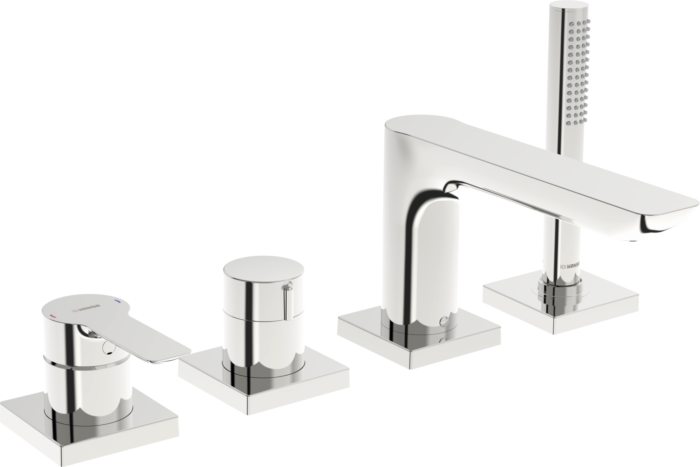 Hansaligna Fertigmontageset 06442473 chrom, Einhandmischer für alle 4-Loch-Einbausets