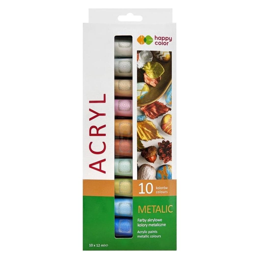 GDD Acrylfarbe 12 ml 10 Metallicfarben HAPPY COLOR (12 ml) (56586282)