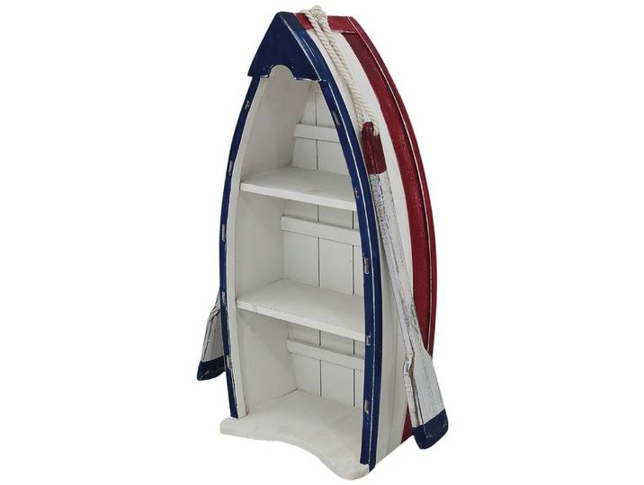 Aubaho Dekoobjekt Bootsregal mit Paddel Holz Deko Maritime Aufbewahrung Antik-Stil 49cm