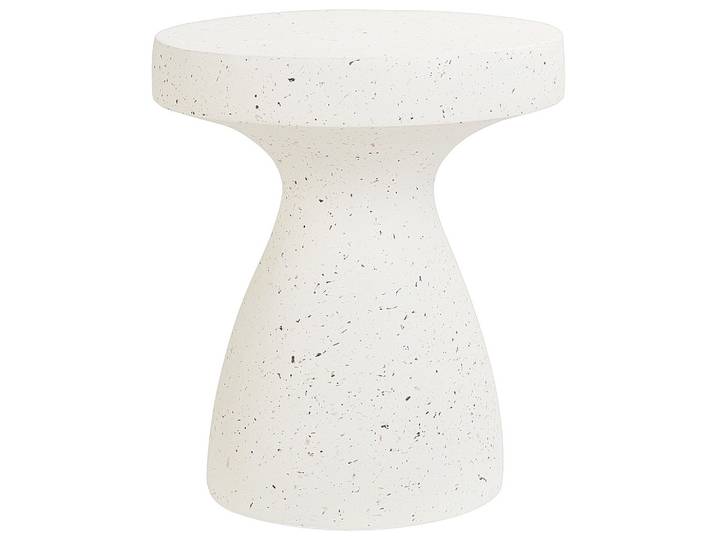 GARTEN BEISTELLTISCH Beton Terrazzo Optik cremeweiß 39 cm Biviere