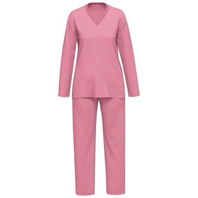 Schlafanzug AMMANN "Damen Pyjama Lang Women Nightwear", Damen, Gr. 42, rosa (raspberry sorbet), Homewear-Sets Schlafanzug