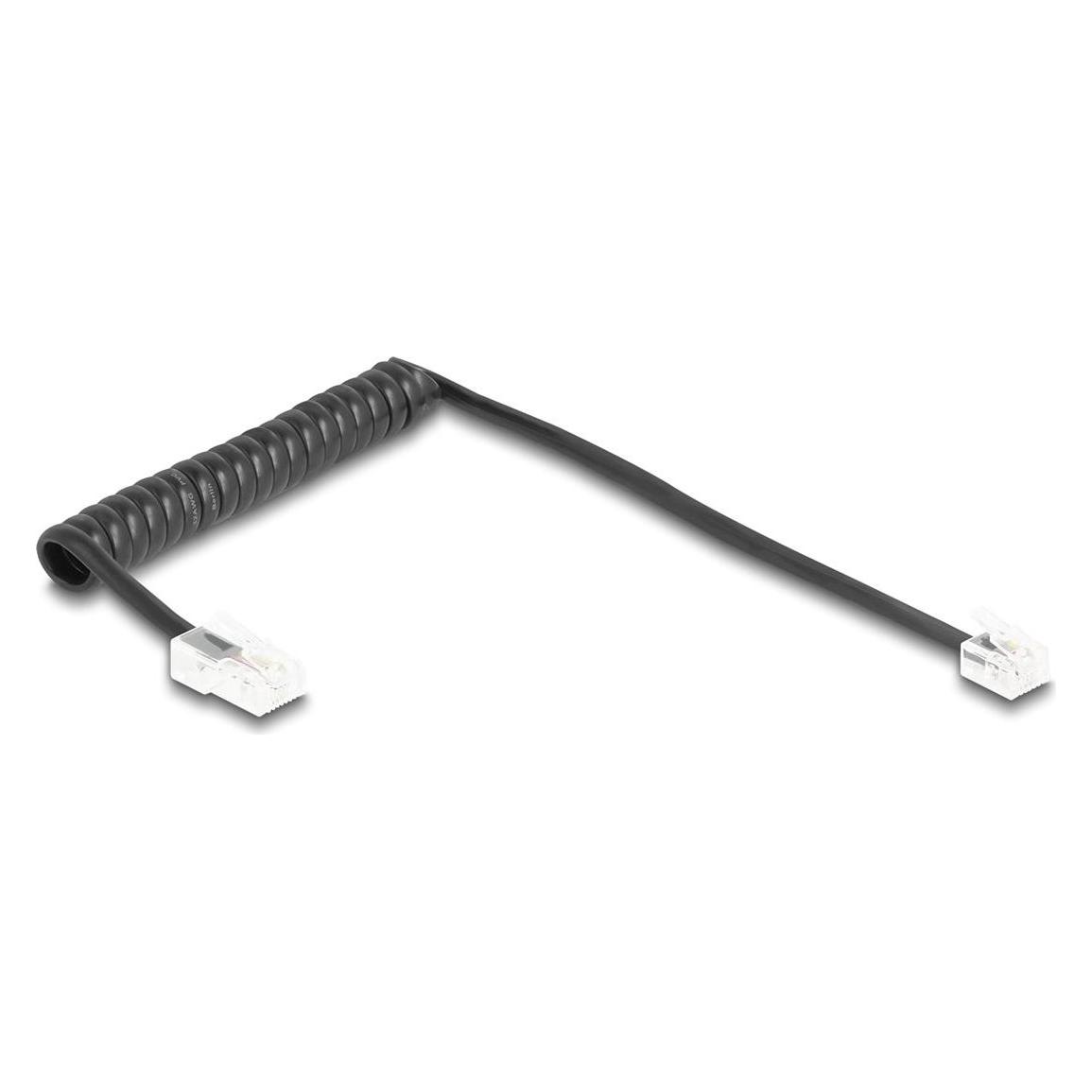 Delock Telefonkabel / Spiralkabel RJ11 Stecker zu RJ45 Steck (88442)