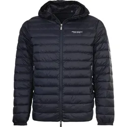 A|X ARMANI EXCHANGE Herren Daunenjacke - Steppjacke mit Kapuze, Reißverschluss, Echte Daunen, Warm Gefüttert Blau / L