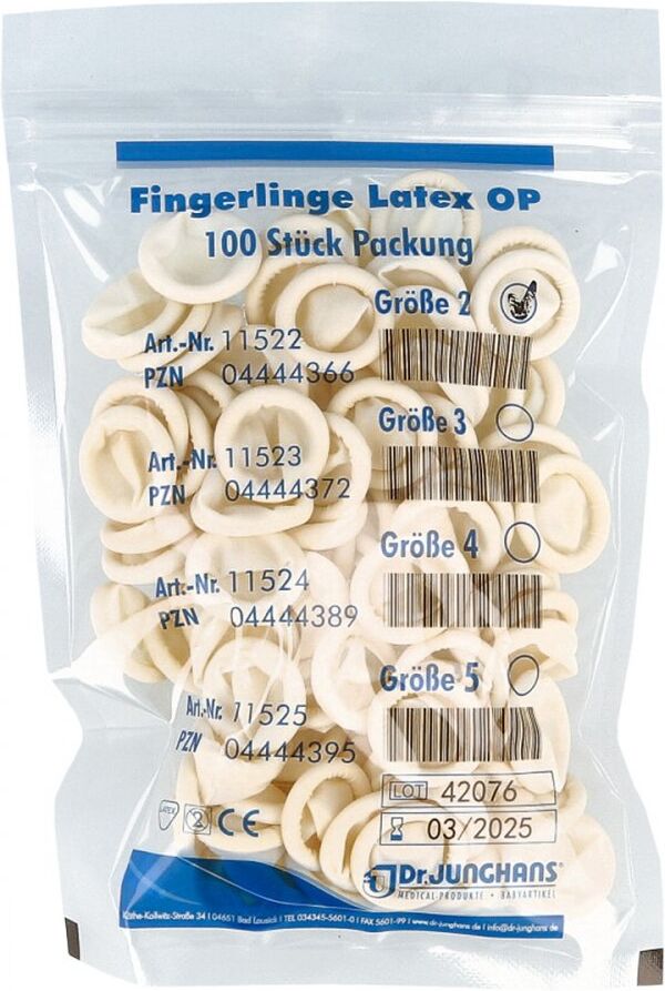 Fingerling Op Latex Größe 2 gerollt