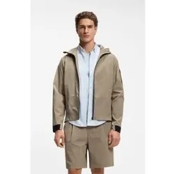BOSS für Herren. 50554165 Wasserabweisende Jacke mit beiger Mikrostruktur (L), Lässig, Polyamid, Draußen