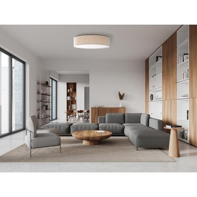 NOWA LED Deckenleuchte "CONNY", beige (weiß), 1, 1 Stk., Leuchten, Deckenlampe Textil rund Schlafzimmer Wohnzimmer, LED Deckenleuchte