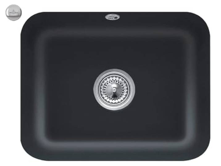 Villeroy & Boch Cisterna 60C Pure Black - 6706 02 R7 Keramikspüle Excenterbetätigung