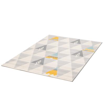 Kinderteppich "COCOON - Tippitraum", grau (hellgrau,hellblau,gelb), B:120cm H:6mm L:170cm, Polypropylen, PRIMAFLOR-IDEEN IN TEXTIL, Teppiche, Kinderteppich, Kurzflor, Motiv Dreiecke