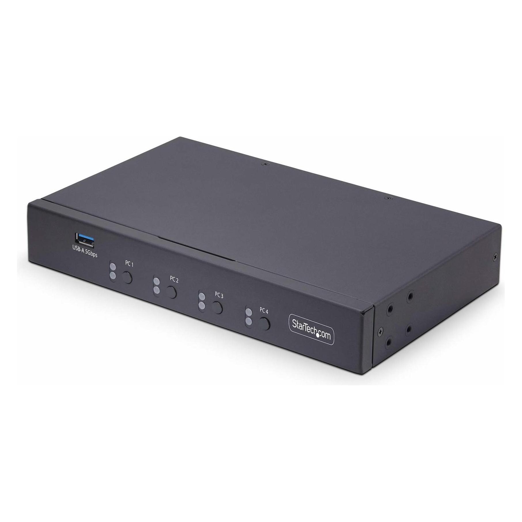 StarTech COM 4-Port KM Switch mit Maus-Roaming USB 3.0 Umschalter Tastatur und Maus Switch 3,5mm/USB (P4A20132-KM-SWITCH)