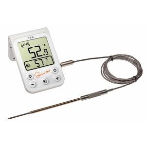 TFA Fleischthermometer 14.1510.02, KÜCHEN-CHEF, LC-Display, 1,2m kabelgebundene Sonde