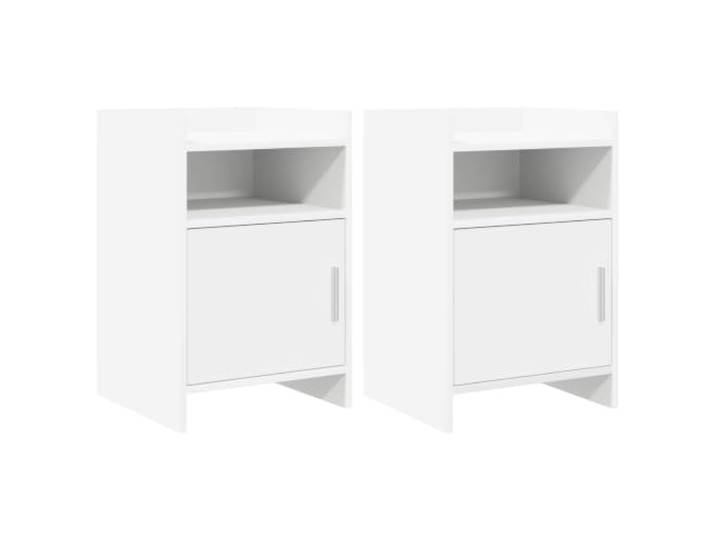 Heofavd Nachttische 2er Set Weiß 40x36x60 cm Holzwerkstoff Beistelltisch
