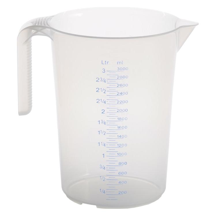 Hünersdorff Messkanne 3000 ml Polypropylen transparent D175xH238mm Griff offen (3000 ml) (938500)