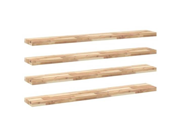 LASWWQMRF Schweberegal 4er Set 140x20x4 cm Akazie Massivholz Vielseitiges Wandboard aus Naturholz für Wohnzimmer und Schlafzimmer. Individuell gestaltbare Oberfläche für DIY Projekte.