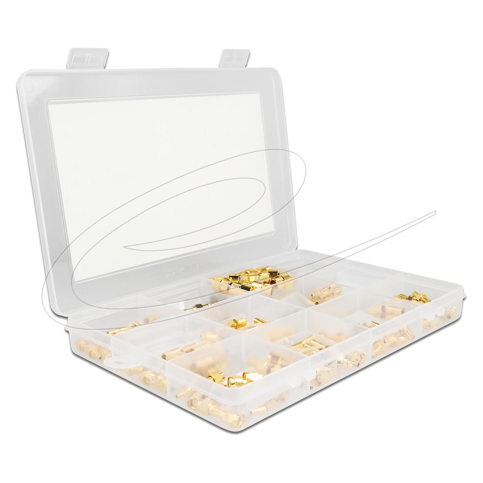 Delock Crimpbox 120-teilig 50 Ohm mit SMA, SMB und RP-SMA Konnektoren (66812)