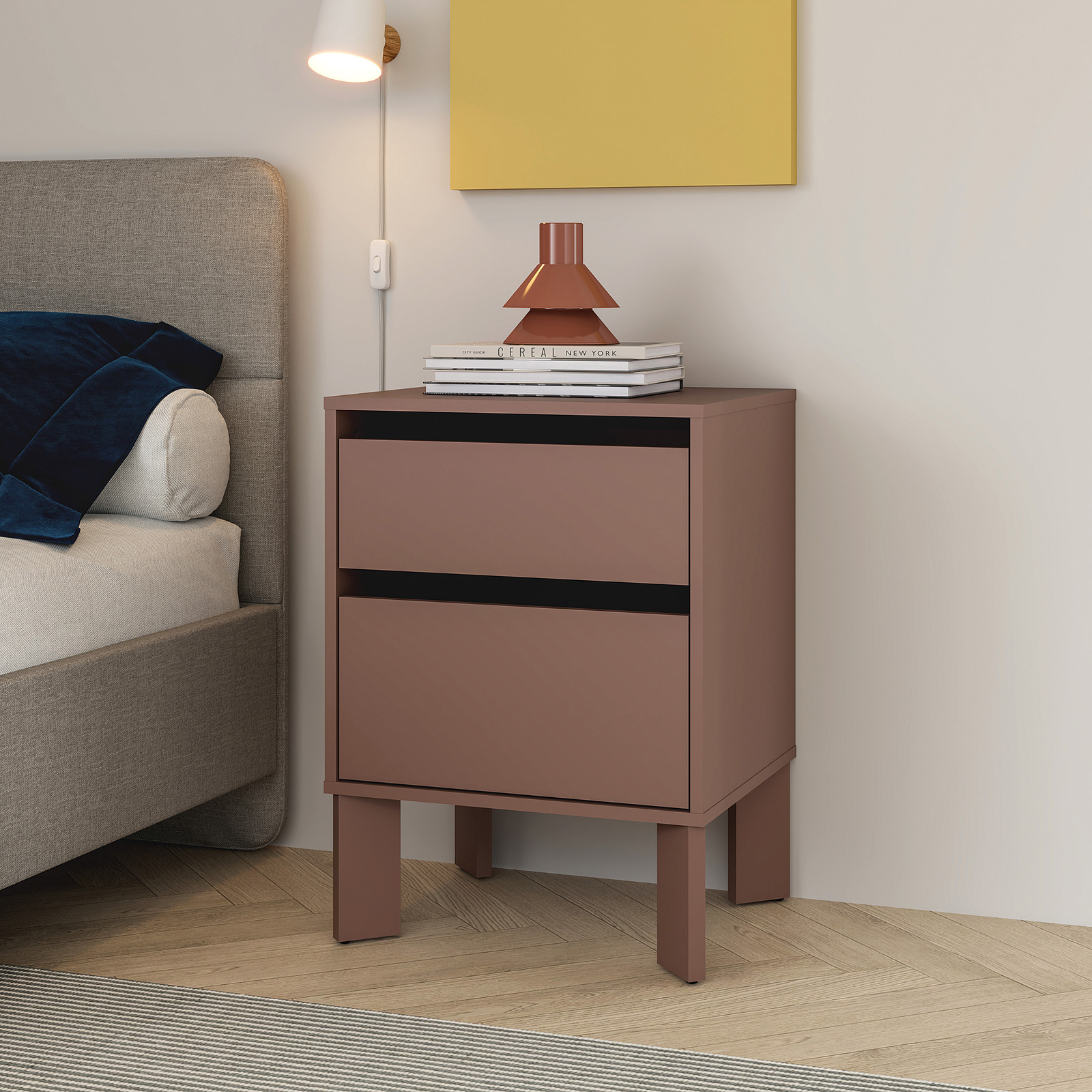 home24 Nachtkastje bruin modern