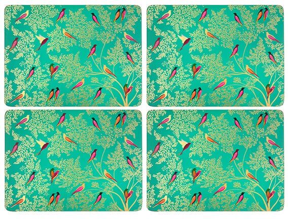Sara Miller London Sara Miller Chelsea Collection Set of 4 Green Placemats