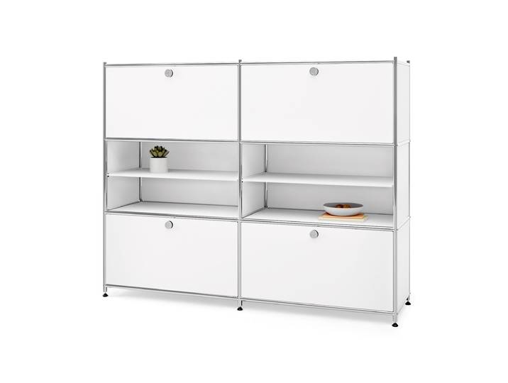 Tchibo - Kommode Metall »Cn3« mit 4 Klappenfächern - 152x40x120,5cm - chrom -