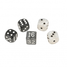 Philos Würfel-Set für Backgammon - Kunststoff - schwarz weiß - 16 mm - 4 Würfel - 1 Doppler 295529
