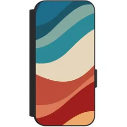 Nivocase Klapphülle für Google Pixel 9 Handyhülle aus Kunst Leder NIVOflip schwarz Farbe Farbverlauf Welle (Google Pixel 9), Smartphone Hülle, Schwarz