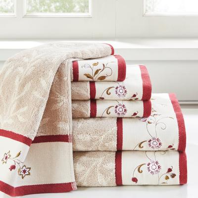 Madison Park Raheem Serene Embroidered Cotton Jacquard 6-piece Towel Set