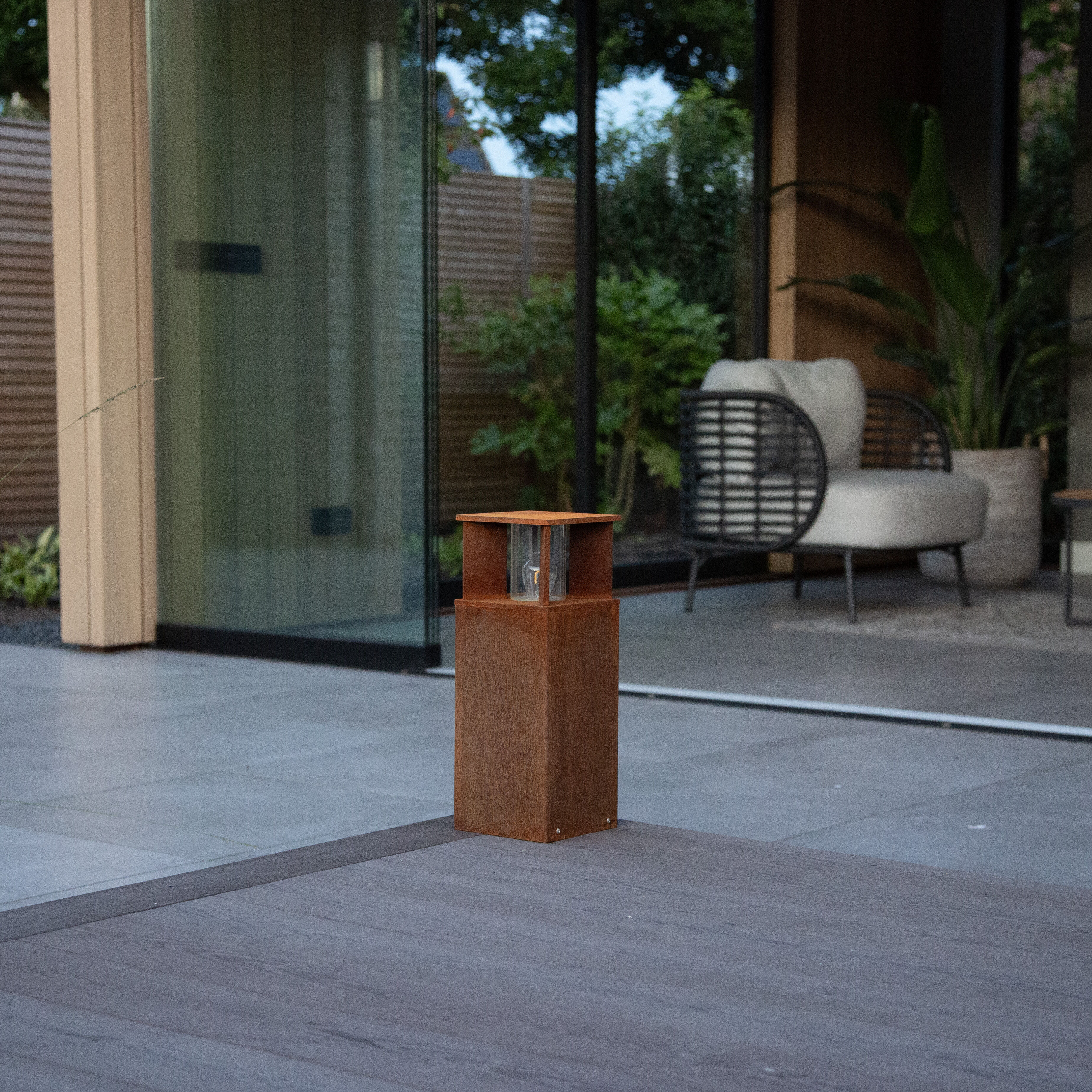 KS Verlichting Marina 40 Square Tuinlamp Corten