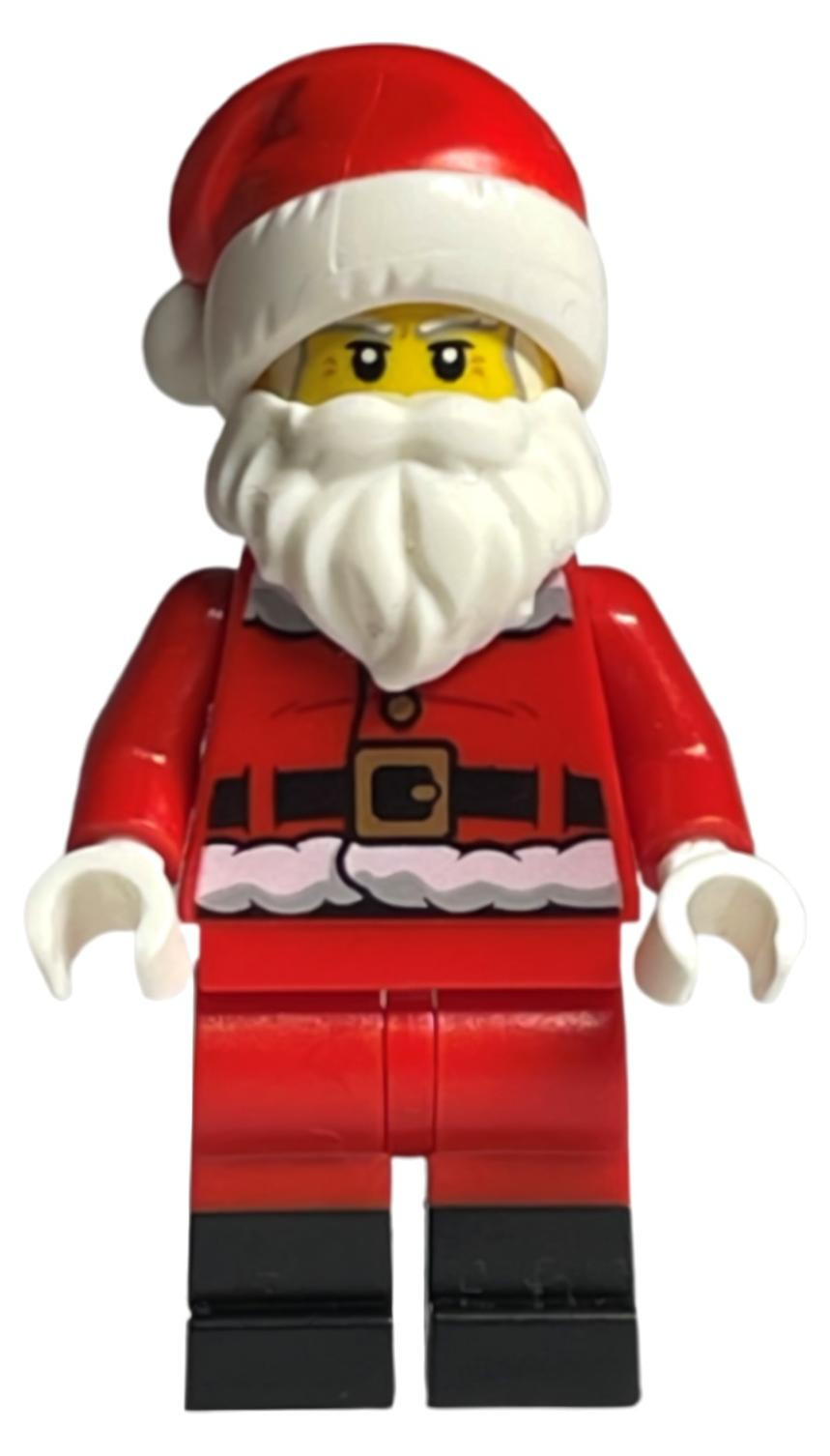 LEGO Minifiguur Kerstman met bontvoering jas en lolly