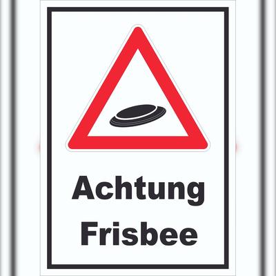 HB-Druck Achtung Frisbee Schild A5 (148x210mm)