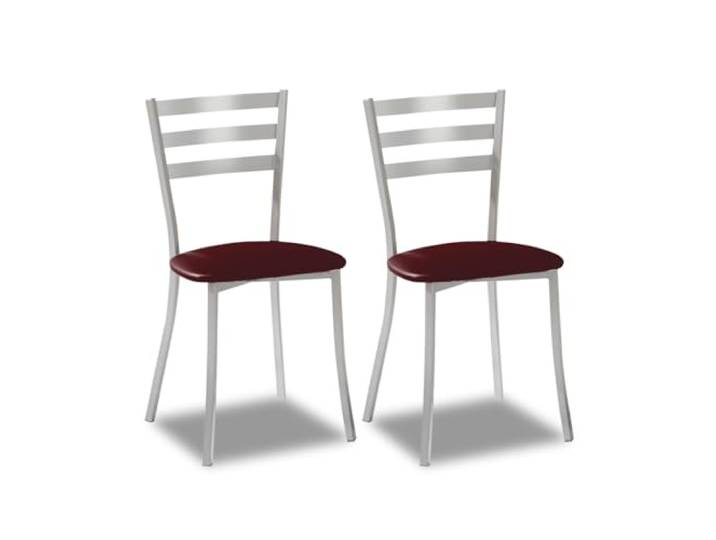 ASTIMESA SCALMBU Zwei Küchenstühle, Metall, Bordeaux, Sitzhöhe 45 cm