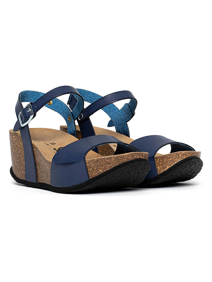 Sunbay Leder-Keilsandaletten "Mateo" in Dunkelblau - 37