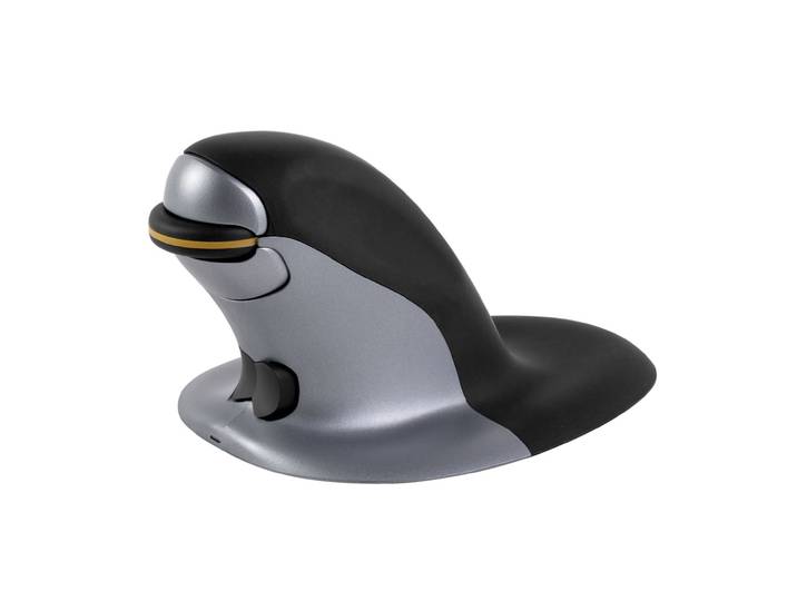 Fellowes Souris ergonomique verticale ambidextre Penguin sans fil taille Médium - Noir / Argent