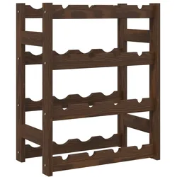 vidaXL Weinregal für 16 Flaschen Braun Massivholz Kiefer