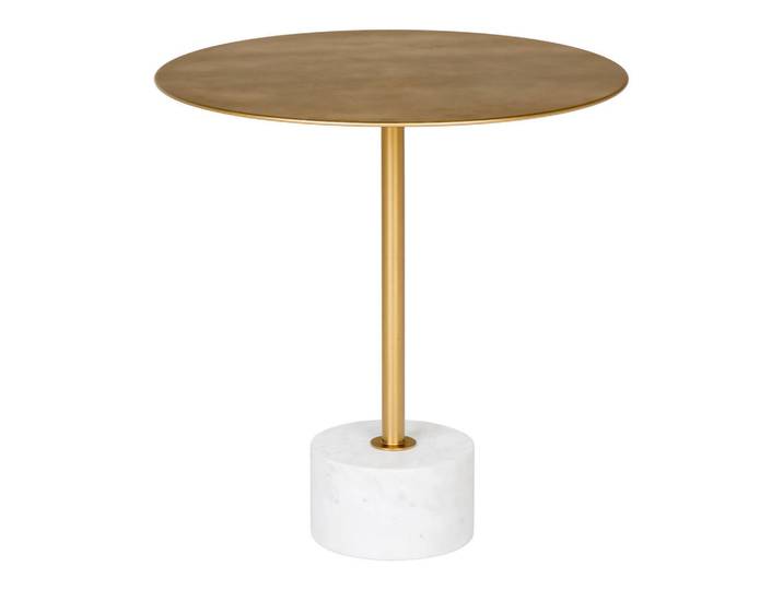 Beistelltisch Lecco, Grauweiß, Stein, 52x51x51 cm, Wohnzimmer, Wohnzimmertische, Beistelltische