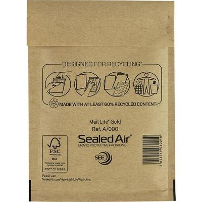Sealed Air Luftpolster-Luftpolster-Versandtaschen A/000 Gold Ohne Fenster 110 (B) x 160 (H) mm Abziehstreifen 100 Stück