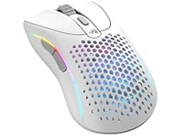 GLORIOUS Gaming Model D 2 Wireless trådlös gamingmus - ergonomisk, superlätt 66 g, upp Till 210 timmars batteritid, optisk 26K-Sensor, 6 programmerbara knappar, 80 miljoner klick, fps, MOBA - VIT