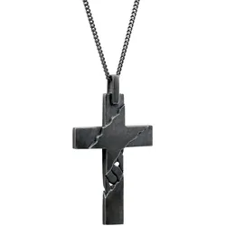 cai Halskette 925 Sterling Silber oxidiert Kreuz