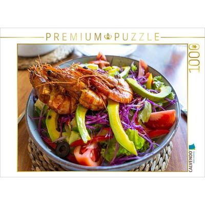CALVENDO Puzzle Frische Sri Lanka Bowl mit gegrillten Garnelen - Tropisches Food Art Design | 1000 Teile Lege-Größe 64x48cm Foto-Puzzle für glückliche
