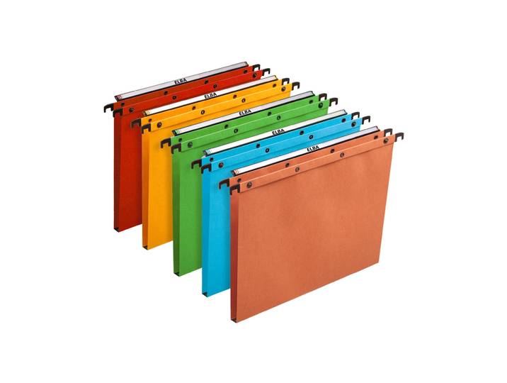 Elba Dossier suspendus pour tiroir Ultimate A4 Kraft - 150 feuilles - Fond U 15 mm - Assortis - Lot de 25