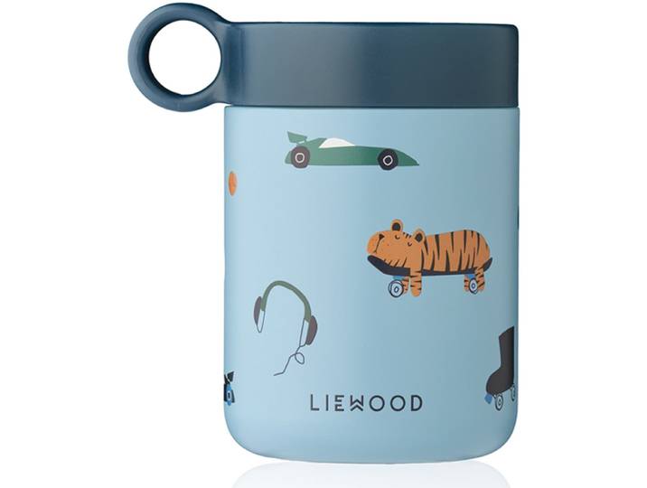 LIEWOOD Kiani Food Jar - Geïsoleerde Voedselcontainer - 350 ml - Fun / Beach blue