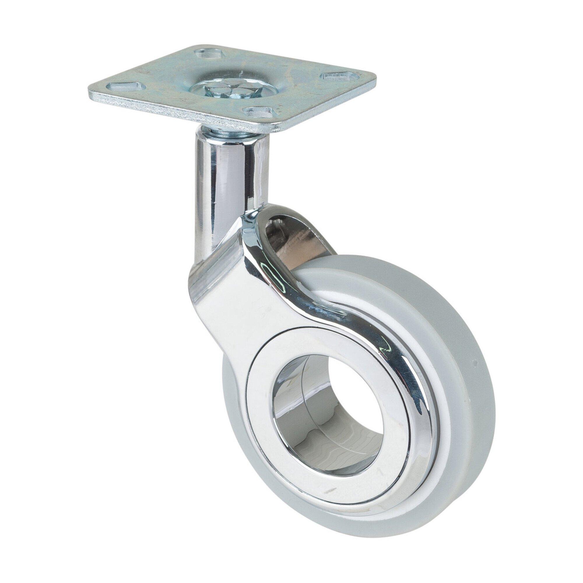 BS Rollen Design-Lenkrolle D.60mm Trgf. 50kg m.Platte Polyurethan grau (F382.060)