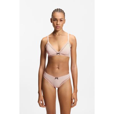 String HUGO UNDERWEAR, Damen, Gr. M, Microfaser, rosa (light, pastel pink 688), Microfaser, Obermaterial: 79% Polyamid, 21% Elasthan, körpernah, Unterhosen String, elegante Spitzenbesätze, Logo-Schleife, mittlere Bundhöhe