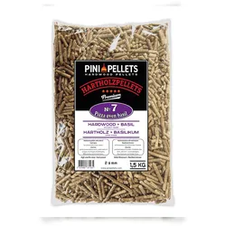 PINI Hartholzpellets Nr. 7 BBQ Pizza Oven Basilikum 1,5 Kg Grillpellets zum Grillen Räuchern Smoken