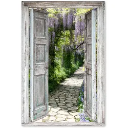 GARTENPOSTER Aussicht - Wald - Steine - Frühling Bild 120x180 cm