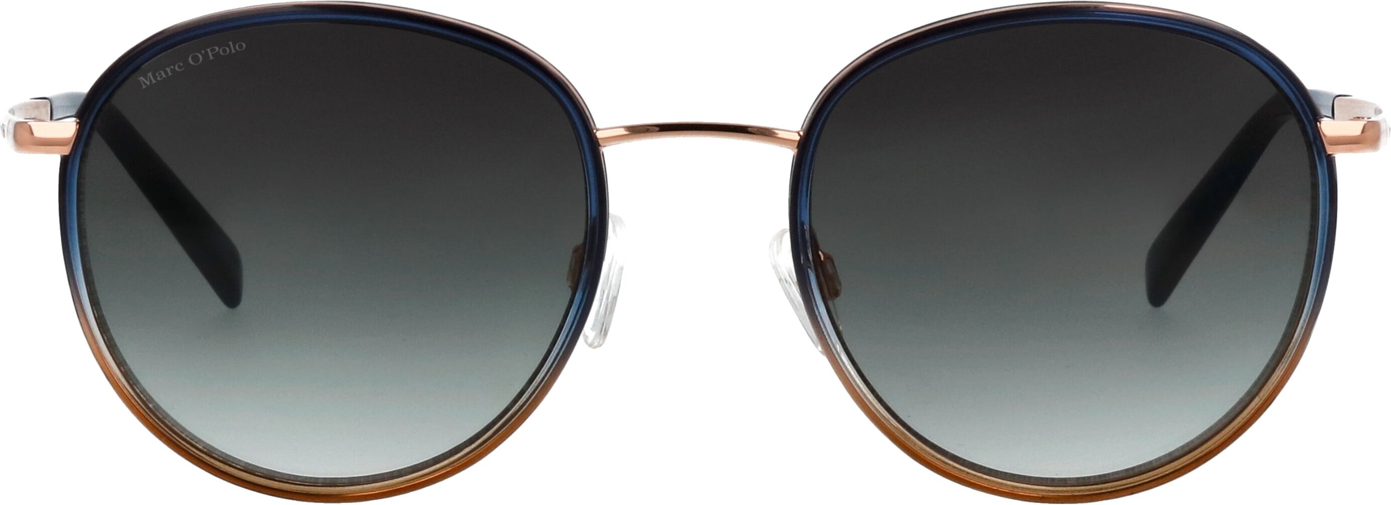 Marc O' Polo Sonnenbrille MARC O'POLO, Damen, rosa (blau verlauf, roségold), leicht transparent, matt, metallic, Sonnenbrillen Sonnenbrille, Panto-Form, schmale Bügel, Verlaufstönung blau verlauf, roségold Einheitsgröße