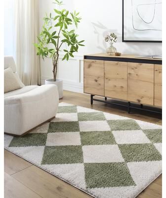 Livabliss Fossay Shag Modern & Contemporary Diamond Washable Area Rug