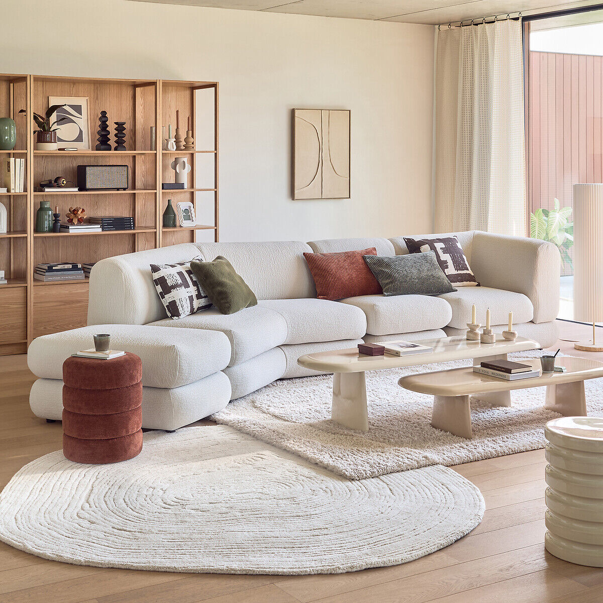 LA REDOUTE INTERIEURS Pouf modulable, tissu relief, HOOVER