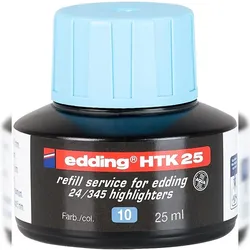 Nachfülltinte edding HTK 25 für edding Highlighter 25ml hellblau Packung mit 10 Stück