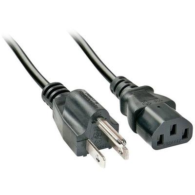 LINDY Strom Anschlusskabel [1x USA-Stecker - 1x Kaltgeräte-Buchse C13] 2.00m Schwarz